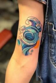 A set of colorful creative tattoo pictures of the spray theme