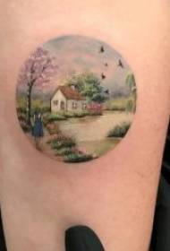 Landscape tattoo pattern variety of landscape scenery small picture tattoo pattern