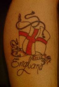 Beenkleur Britse vlagkleur tatoeëringpatroon