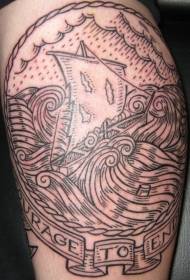 Alfabèt liy klasik vwalye modèl tatoo