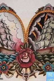 Style sailboat tattoo pattern
