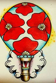 Retro color sku light bulb tattoo manuscript picture