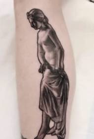 Realistic tattoo picture of a group of foreign sculptures