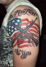Креативни и уникатни американски Stвезди и ленти знаме за тетоважа со знамиња