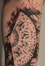 Fan-themed set of traditional small fan tattoo pictures