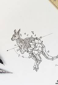 Rokopis z vzorcem tatoo z vzorcem kengurujev