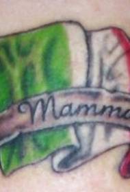 Ramena barva italijanski mama logotip tattoo vzorec