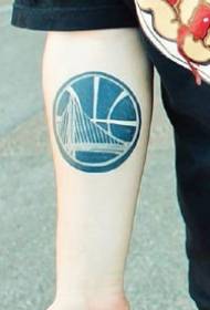 Basketball Warrior Team Logo relatearre tattoo-ûntwerpen