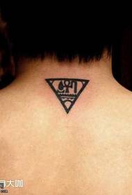 Back triangle totem tattoo pattern