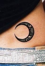 Dievča späť čierna sivá skica kreatívne literárne mesiac tetovanie obrázok