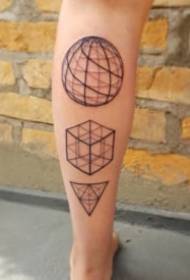 Geometric linear set of creative graphic tattoo patterns