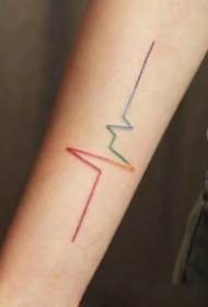Minimal gradient rainbow strip small fresh tattoo pictures