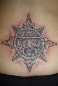 ຮູບແບບ tattoo ຄົນແສງຕາເວັນ Aztec