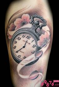 Personality retro pocket watch tattoo