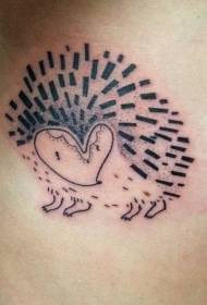 Cute little hedgehog tattoo pattern