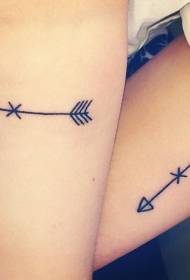 Leg simple friendship small arrow tattoo pattern