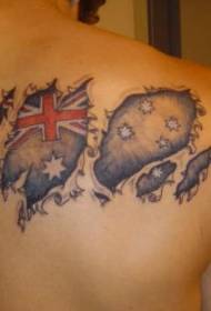 Na ramo obarvana tetovaža z avstralsko zastavo