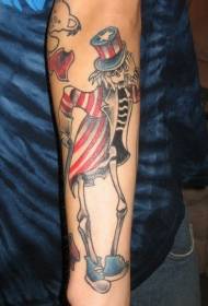 Armkleur Uncle Sam's skull tattoo-patroan