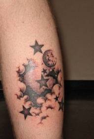 Arm black brown pentagram tattoo pattern