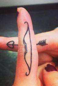 Modeli i tatuazheve të gishtërinjve dhe harkut dhe shigjetave