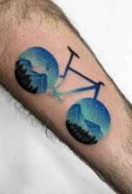 Велосипедпен тату-сурет үлгісі велосипед-тату үлгілерінің қарапайым және шығармашылық жиынтығы