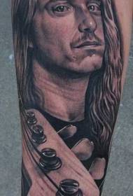 King of music porträtt tatuering mönster