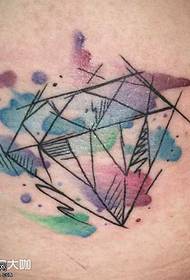 Waist color diamond tattoo pattern