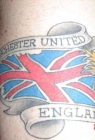 Armijas patriotiskās Anglijas karoga tetovējuma raksts