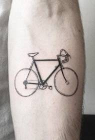 Bersepeda Tato - Satu set garis sepeda sederhana pola tato kecil hitam segar