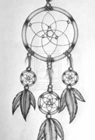 Black and gray sketch creative dreams beautiful dream catcher tattoo manuscript