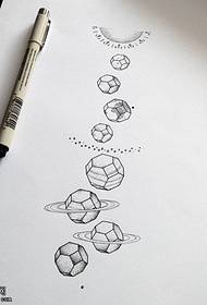 Manuskripta ģeometriskās līnijas futbola tetovējums