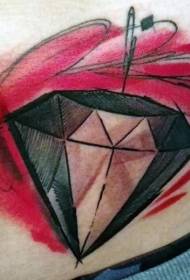 Talie de culoare desen animat frumos model de tatuaj cu diamante mici