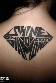 Модел за тетоважа на задниот дел од дијамант во задниот дел