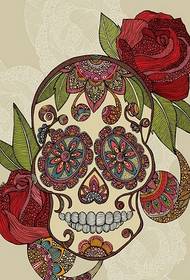 Recommend a picture of European and American skull tattoo manuscript pattern