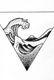 कालो खैरो स्केच ज्यामितीय तत्व रचनात्मक त्रिकोण स्प्रे ट्याटु पांडुलिपि