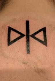 Boy back black line geometric element creative triangle tattoo picture