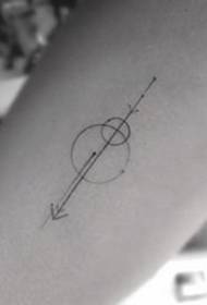 Simple tiny geometric lines graphic tattoo