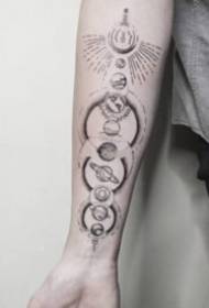 Dark gray set of cosmic galaxy tattoos