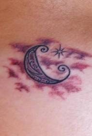 Shoulder color moon totem tattoo picture