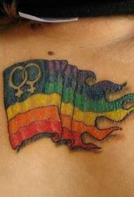 Natrag u boji gay logotip tetovaža uzorak