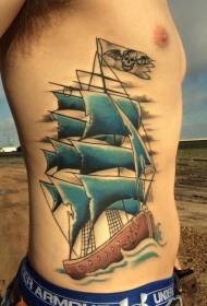 Waist-parutivi yakanakisa pirate chikepe tattoo tattoo