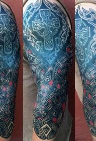 Padrão de tatuagem de armadura celta colorida de sonho
