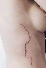 Tatuaje eredu fresko txikia - linearen tatuaje marra bakartia dirudi