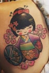 9 cute and well-behaved Japanese puppet doll tattoo designs