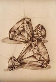 Χειρογράφημα μοτίβο τατουάζ με διαμάντια