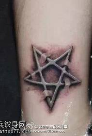 Stereo realistic five-pointed star tattoo pattern