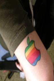 Arm color apple rainbow tattoo pattern