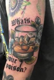 A group of wine glasses beer bottle theme tattoo pictures 9