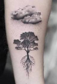 Weather Tattoos: A set of weather tattoo patterns about clouds and raindrops