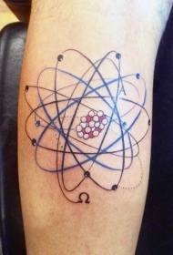 Arm color small atom tattoo pattern